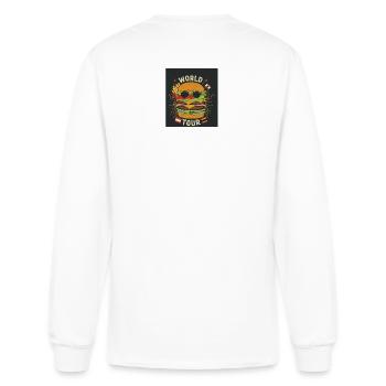World Tour Burger Tee - Men's Long Sleeve T-Shirt - white - Back