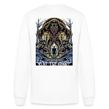 Wolf Monsters: Defeat the Game - Men's Long Sleeve T-Shirt - white - Back