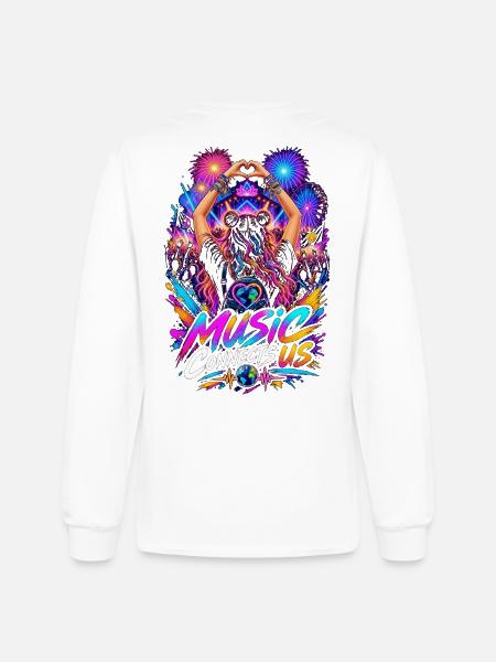 Music Connects Us - Men's Long Sleeve T-Shirt - white