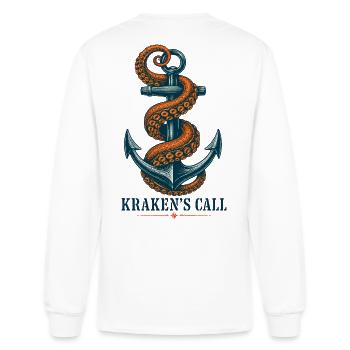 Tentacles Around the Anchor - Men's Long Sleeve T-Shirt - white - Back