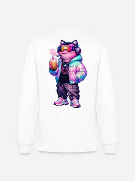 Retro CyberPunk Frog - Men's Long Sleeve T-Shirt - white