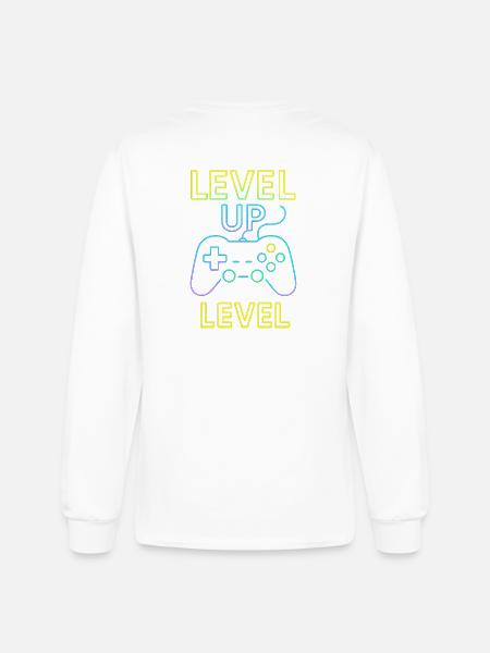 Neon Level Up Controller - Men's Long Sleeve T-Shirt - white