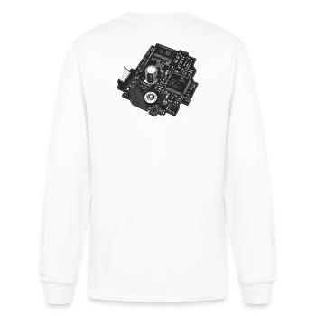 Circuitboard Noir - Men's Long Sleeve T-Shirt - white - Back