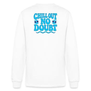 Chill Out Ice Cubes Retro Groovy Typography - Men's Long Sleeve T-Shirt - white - Back