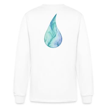 Falling Water Droplet - Men's Long Sleeve T-Shirt - white - Back