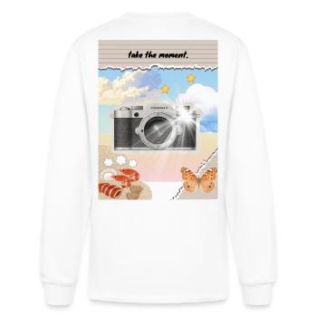 Retro Beach Snapshot Collage - Men's Long Sleeve T-Shirt - white - Back