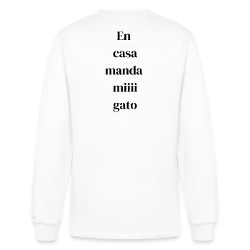 En casa manda mi gato - Men's Long Sleeve T-Shirt - white - Back