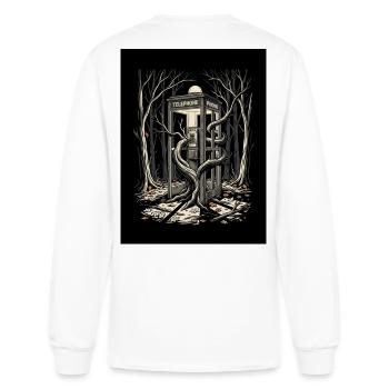 Haunted Phone Booth Spooky Forest Retro Horror - Men's Long Sleeve T-Shirt - white - Back