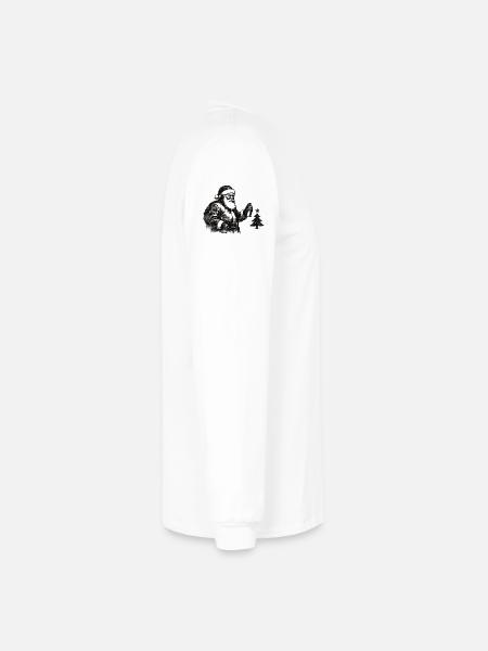 Santa Silhouette in Snowfall - Men's Long Sleeve T-Shirt - white - Right