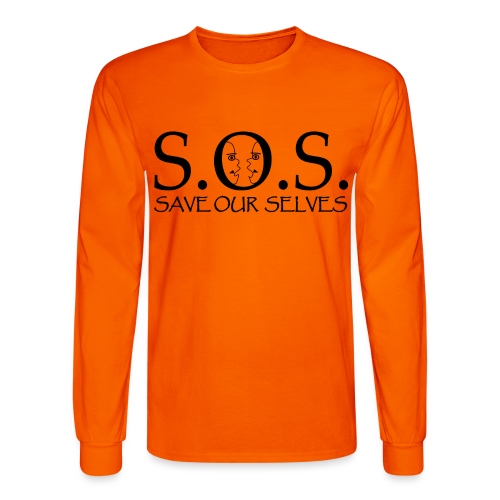 SOS Black on Black - Men's Long Sleeve T-Shirt
