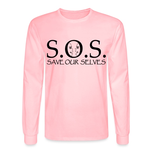 SOS Black on Black - Men's Long Sleeve T-Shirt