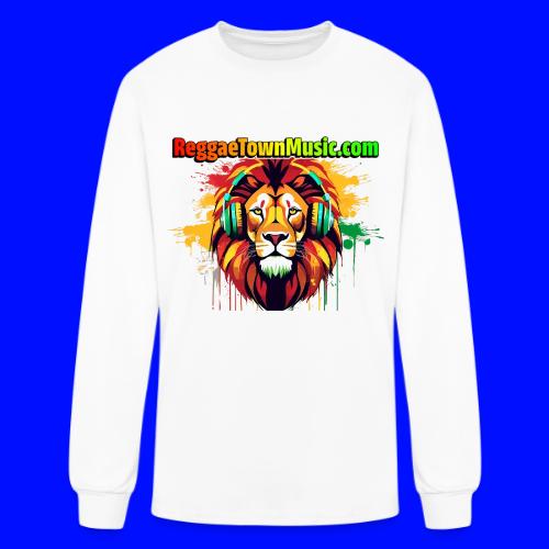 Reggae lion head music vibrant rasta dj art tee - Men's Long Sleeve T-Shirt