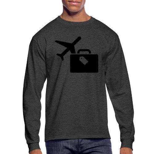 Airplane Luggage logo Icons Symbols Gift Shirt - Men's Long Sleeve T-Shirt