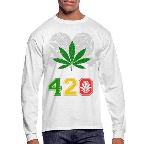 Clever 420 Smoker World Weed Marijuana Design - Men's Long Sleeve T-Shirt