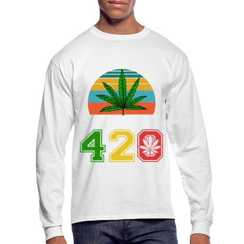 Fun 420 Show Me Herb Weed Marijuana Design - Men's Long Sleeve T-Shirt