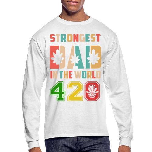 Chucklesome 420 Dad Loves Herb Weed Marijuana - Men's Long Sleeve T-Shirt