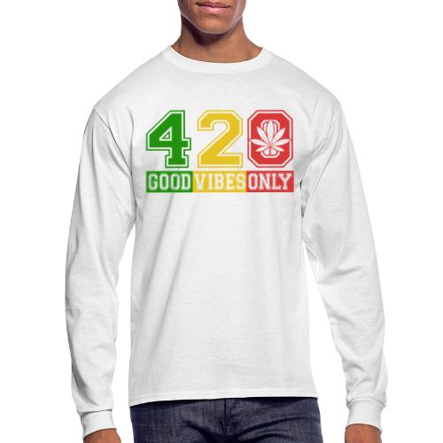 Witty 420 GoodVibes Herb Weed Marijuana Design - Men's Long Sleeve T-Shirt