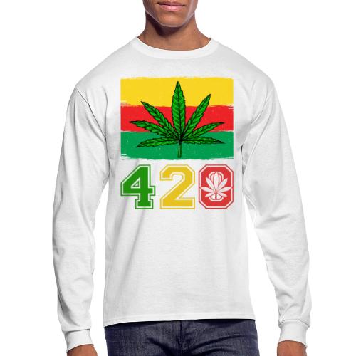 Farcical 420 Herb Flag Weed Marijuana Design - Men's Long Sleeve T-Shirt