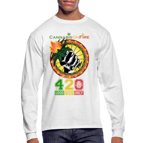 Charming Cannabis On Fire 420 Weed Marijuana - Men's Long Sleeve T-Shirt