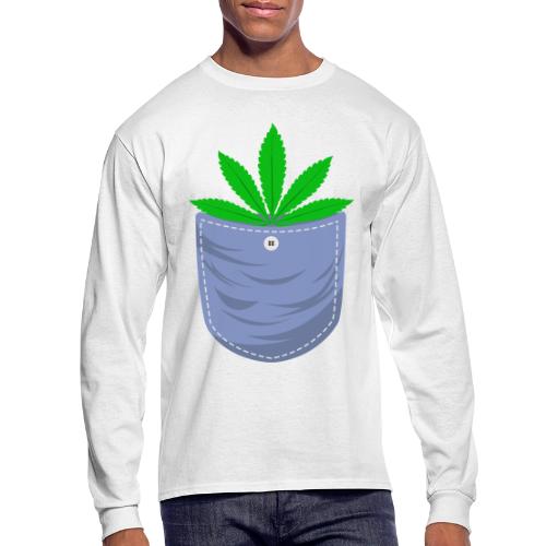 Jesting 420 Pocket Of Herb Weed Marijuana Design - Men's Long Sleeve T-Shirt