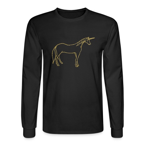 unicorn gold outline - Men's Long Sleeve T-Shirt