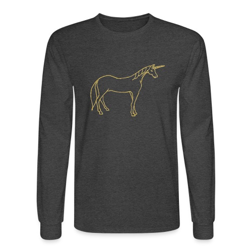unicorn gold outline - Men's Long Sleeve T-Shirt