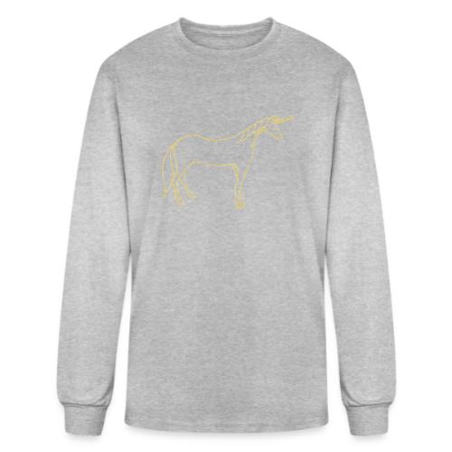 unicorn gold outline - Men's Long Sleeve T-Shirt