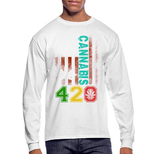 Amusing 420 American Herb Weed Marijuana Design - Men's Long Sleeve T-Shirt