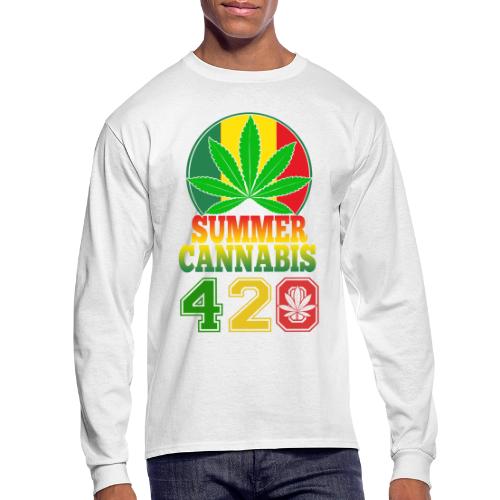 Enjoyable 420 Summer Smoker Weed Marijuana Design - Men's Long Sleeve T-Shirt
