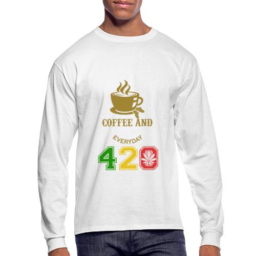 2024 420 Coffee & Smoke Weed Marijuana Design - Men's Long Sleeve T-Shirt