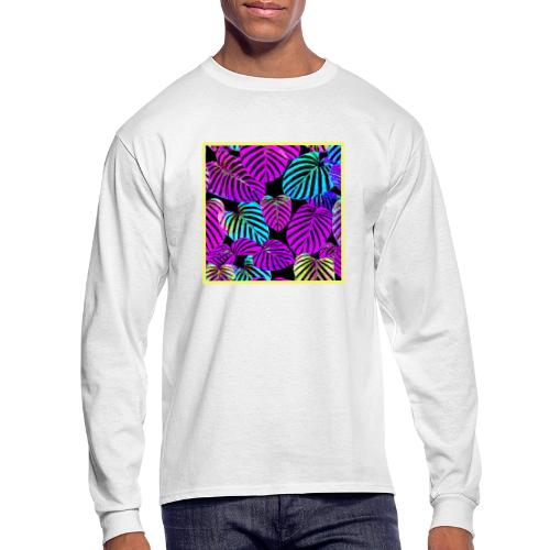 NeonLeaf Harmony Vibrant Pattern - Men's Long Sleeve T-Shirt