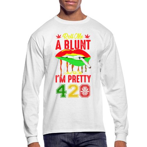 Pleasant 420 Smoke a Blunt Weed Marijuana Design - Men's Long Sleeve T-Shirt