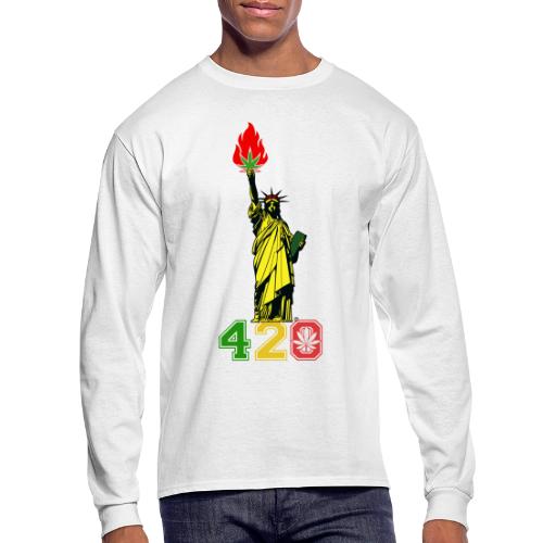 Humoristic 420 Liberty Herb Weed Marijuana Design - Men's Long Sleeve T-Shirt