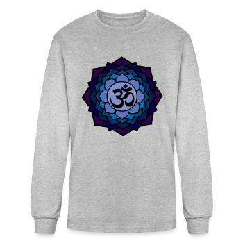 Lotus-om - Men's Long Sleeve T-Shirt - heather gray - Front