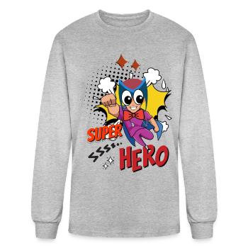 Super Hero - Men's Long Sleeve T-Shirt - heather gray - Front