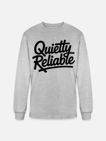 Quietly Reliable Script Logo - Men's Long Sleeve T-Shirt - heather gray