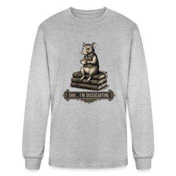 Dissociating Victorian Library Rat - Dark Academia - Men's Long Sleeve T-Shirt - heather gray - Front