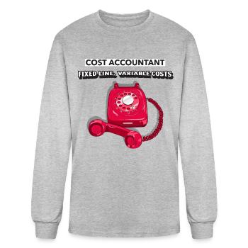 Cost Accountant Fixed Line Variable Costs Tshirt - Men's Long Sleeve T-Shirt - heather gray - Front