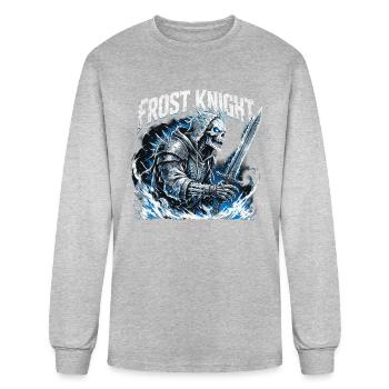 Frost Knight Skeleton Warrior Dark Fantasy Art  - Men's Long Sleeve T-Shirt - heather gray - Front