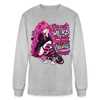Pastel Goth E-Girl Anime Aesthetic Quote - Men's Long Sleeve T-Shirt - heather gray - Front