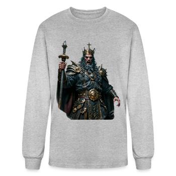 Regal Crowned King of War - Men's Long Sleeve T-Shirt - heather gray - Front