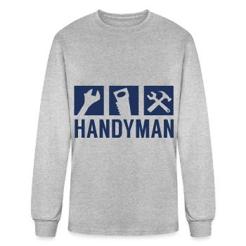 Handyman Fix It DIY Hobbyist Craftsman - Men's Long Sleeve T-Shirt - heather gray - Front