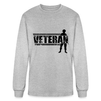 Veteran Military Veterans Veterans Day Army - Men's Long Sleeve T-Shirt - heather gray - Front