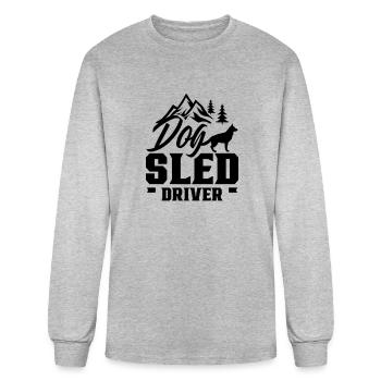 Dog sled driver Sledding Sleds Driver Dogs - Men's Long Sleeve T-Shirt - heather gray - Front