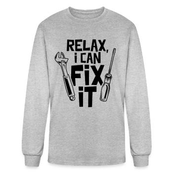 Relax I Can Fix It Handymen Handyman Craftsman - Men's Long Sleeve T-Shirt - heather gray - Front