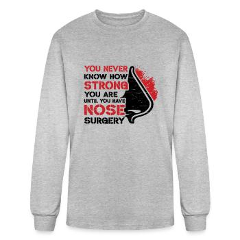 Rhinoplasty Cosmetic Nose Surgery - Men's Long Sleeve T-Shirt - heather gray - Front