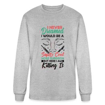 Cool Nose Surgeon Rhinoplasty Cosmetic Nose - Men's Long Sleeve T-Shirt - heather gray - Front