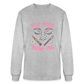 New Nose New Me Rhinoplasty Cosmetic Nose Surgery - Men's Long Sleeve T-Shirt - heather gray - Front
