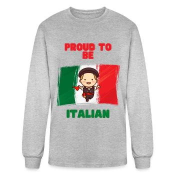 Proud to be Italian - cute design - Men's Long Sleeve T-Shirt - heather gray - Front