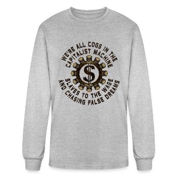 The Capitalist Machine - Men's Long Sleeve T-Shirt - heather gray - Front